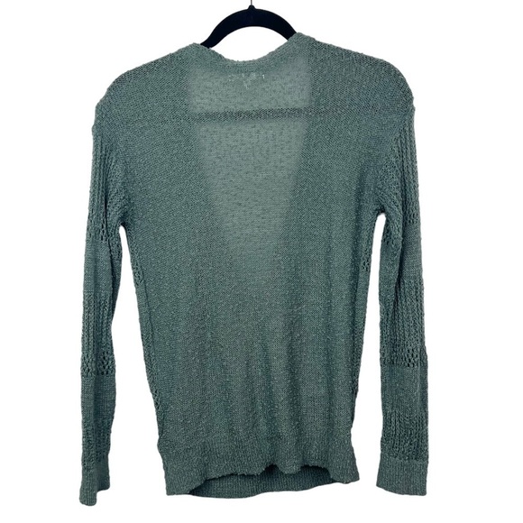 Maurices Green Open Knit Textured V Surplice Neck Sweater XS - Picture 2 of 11